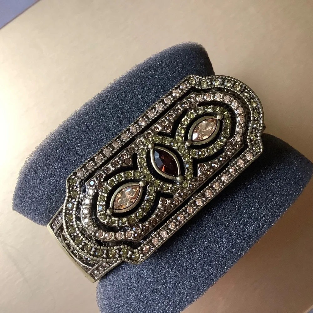 Heidi Daus Tastemaker Crystal Accented Cuff Bracelet SZ S/M